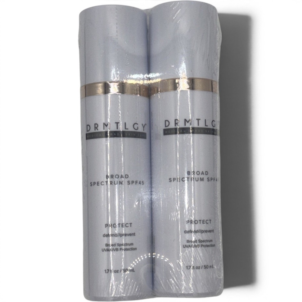2 Pack DRMTLGY Broad Spectrum SPF 45 PROTECT - 1.7 fl oz - EXPIRES 11/2026